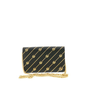 GUCCI Chain Shoulder Bag Messenger Black